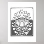 Roos Struik (1919) van Julie de Graag Woodcut Poster (Voorkant)