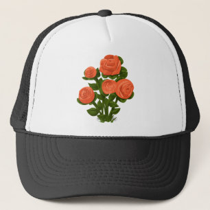 Roos Struik Rozen Oranje bloemen Roos Tuinflora. Trucker Pet