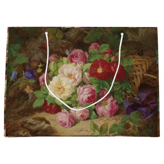 Roos stuk op de bosvloer met vlinders groot cadeauzakje (Voorkant)