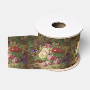 Roos stuk op de bosvloer met vlinders grosgrain lint