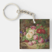 Roos stuk op de bosvloer met vlinders sleutelhanger (voorkant)