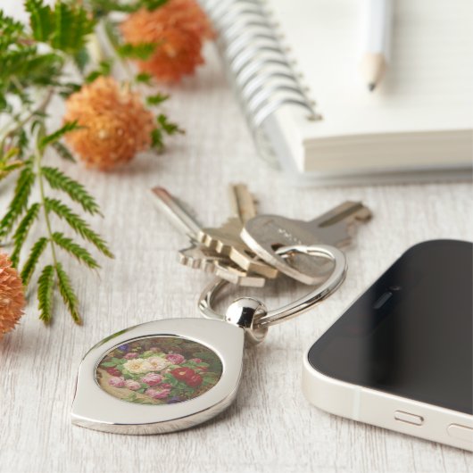 Roos stuk op de bosvloer met vlinders sleutelhanger (Zijkant)