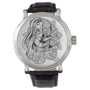Roos Sugar Skull Girl Horloge
