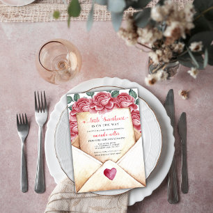 Roos Sweetheart Letter Valentijn Baby shower Kaart