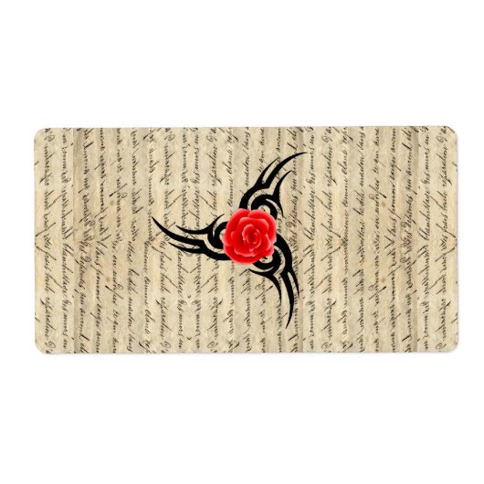 Roos Tattoo Etiket (Voorkant)