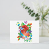 Roos Tattoo Harten Briefkaart (Staand voorkant)