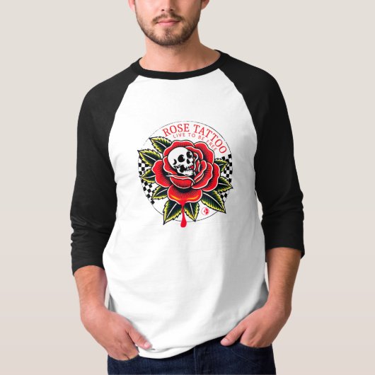 Roos Tattoo Raglan  logo T-shirt (Voorkant)
