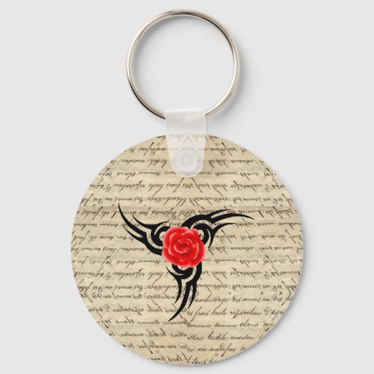 Roos Tattoo Sleutelhanger (Voorkant)