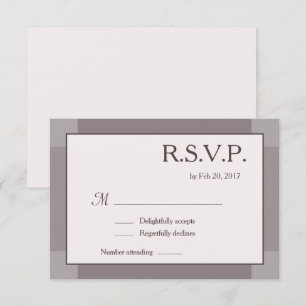 Roos taupe blush grijs lila moderne bruiloft RSVP Kaart