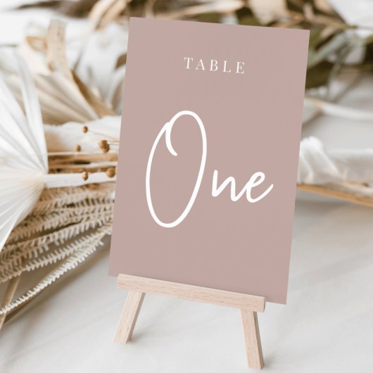 Roos Taupe Hand Scripting Table ONE Kaart