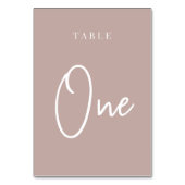 Roos Taupe Hand Scripting Table ONE Kaart (Voorkant)
