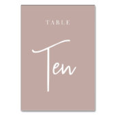 Roos Taupe Hand Scripting Table TEN Kaart (Achterkant)