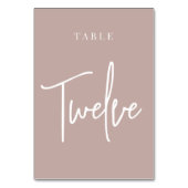 Roos Taupe Hand Scripting Table TWELVE Kaart (Achterkant)