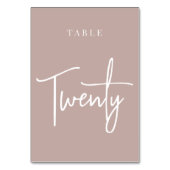 Roos Taupe Hand Scripting Table TWENTY Kaart (Voorkant)