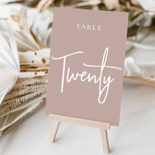 Roos Taupe Hand Scripting Table TWENTY Kaart