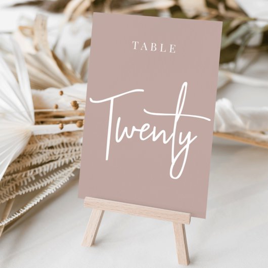 Roos Taupe Hand Scripting Table TWENTY Kaart