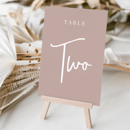 Roos Taupe Hand Scripting Table TWO Kaart