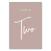 Roos Taupe Hand Scripting Table TWO Kaart (Achterkant)
