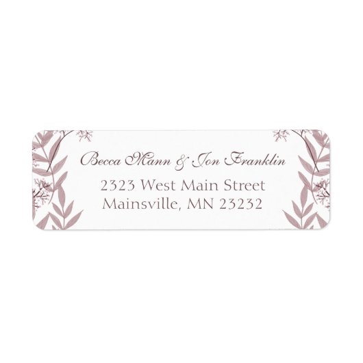 Roos Taupe Wedding  Botanisch Etiket (Voorkant)