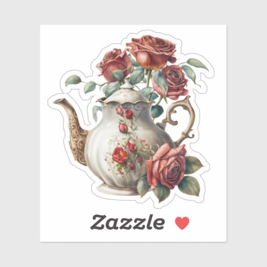  Roos Teapot Sticker (Vel)