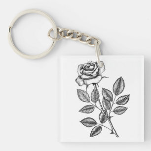 Roos tekening 2 sleutelhanger