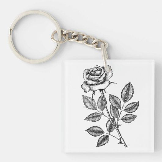 Roos tekening 2 sleutelhanger (Voorkant)