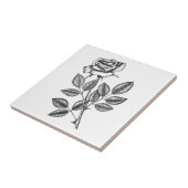 Roos tekening 2 tegeltje (Zijkant)