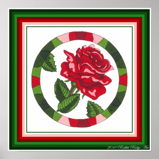 Roos thee afdrukken poster (Voorkant)