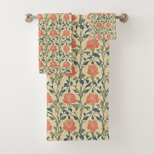 Roos Trellis Bad Handdoek (Insitu)