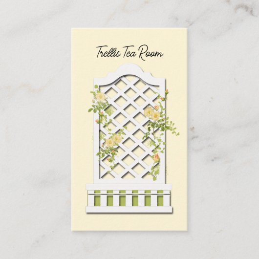 Roos Trellis Tea Room Visitekaartje (Voorkant)