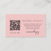 Roos Tropische QR-code RSVP Weddenschap Website Informatiekaartje (Voorkant)