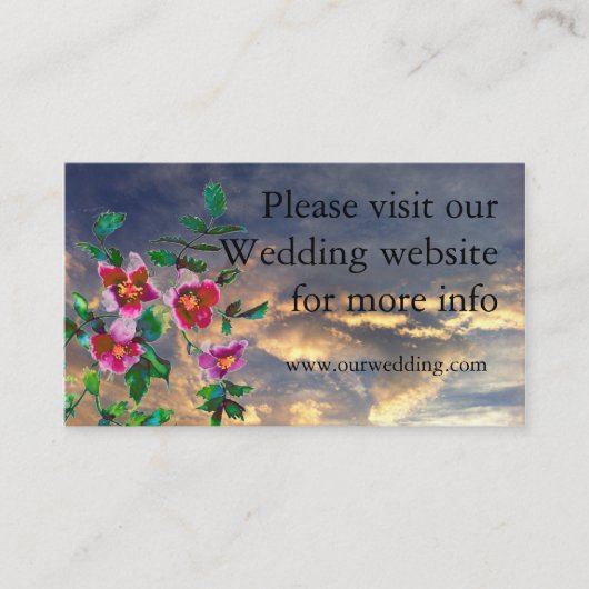  roos trouwkaart informatiekaartje (Voorkant)