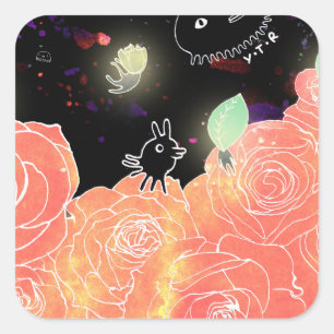 Roos tuin 2014 vierkante sticker