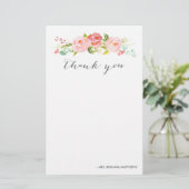 Roos Tuin Bloemen Dank u gepersonaliseerd Briefpapier (Staand voorkant)