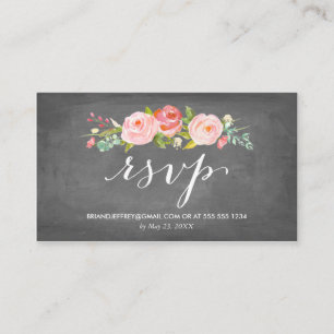 Roos Tuin Bloemen Krijtbord Huwelijksmail RSVP Informatiekaartje