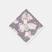 Roos Tuin Bloemen Monogram Papier Servet (Hoek)