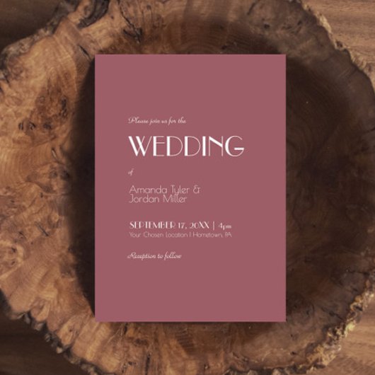 Roos Tuin | Dark Roos bruiloft uitnodiging