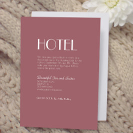 Roos Tuin | Donker Roos bruiloft accommodatie Informatiekaartje