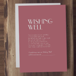 Roos Tuin | Donker Roos bruiloft die goed wenst Informatiekaartje