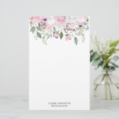 Roos Tuin Elegant Monogram briefpapier (Staand voorkant)
