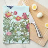 Roos tuin en vlinders theedoek (Quarter Fold)