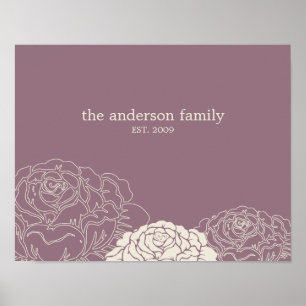 Roos Tuin - Speciaal Muur Kunst - Violet - Poster