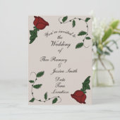 Roos uitnodigen kaart (Staand voorkant)