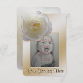 Roos Uitnodiging Gepersonaliseerd White Rose RSVP- (Voorkant / Achterkant)