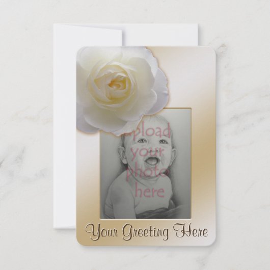 Roos Uitnodiging Gepersonaliseerd White Rose RSVP- (Voorkant)