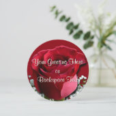 Roos Uitnodigingen Aangepaste Peach Roos RSVP-kaar (Staand voorkant)