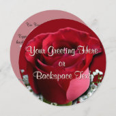 Roos Uitnodigingen Aangepaste Peach Roos RSVP-kaar (Voorkant / Achterkant)