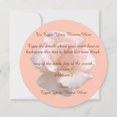 Roos Uitnodigingen Aangepaste Peach Roos RSVP-kaar (Achterkant)