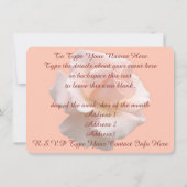 Roos Uitnodigingen Aangepaste Peach Roos RSVP-kaar (Achterkant)
