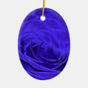 Roos van Blauw Velvet Keramisch Ornament